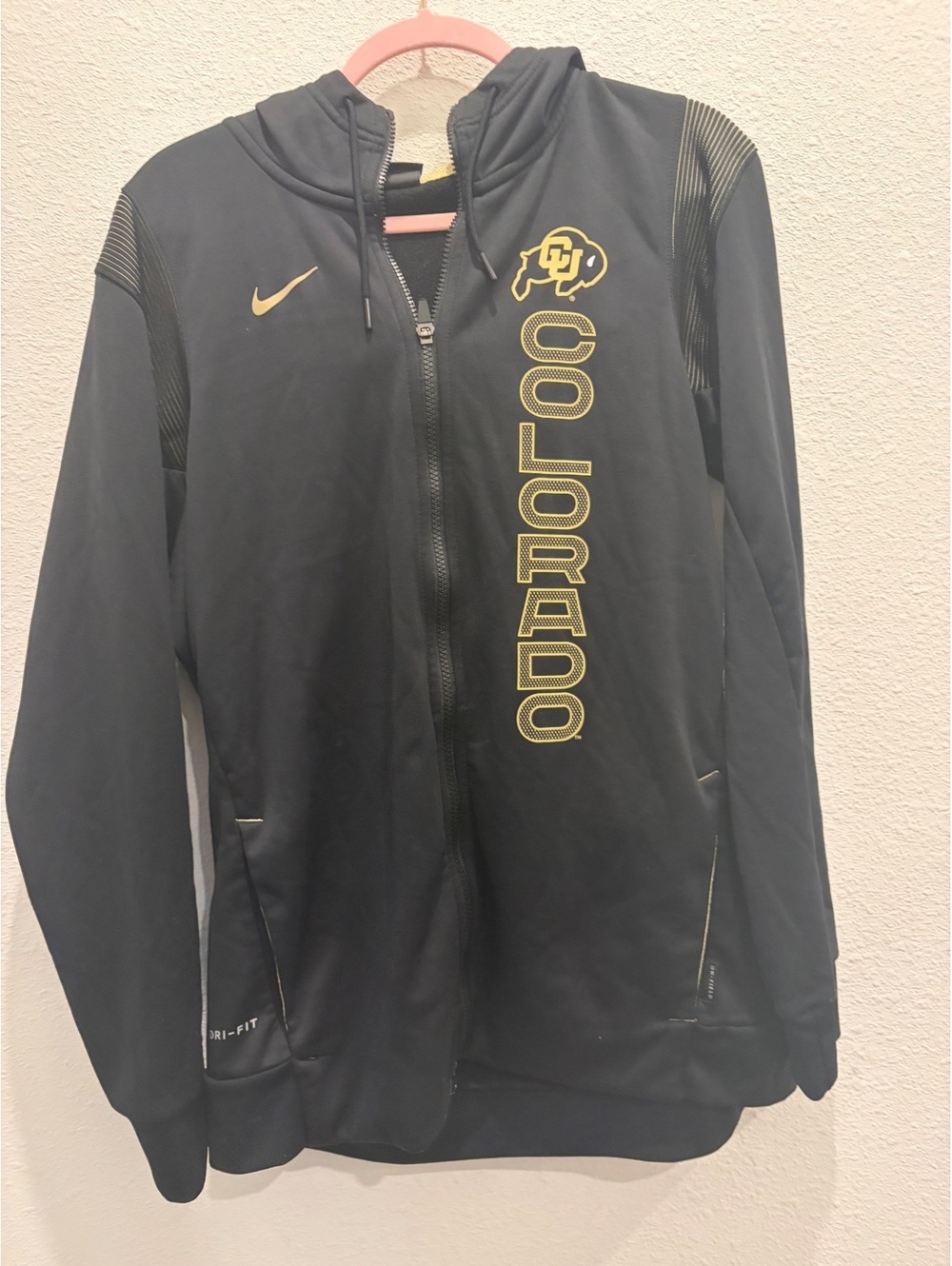 Nike Colorado Buffaloes Black Dri-FIT Full Zip Hoodie Jacket Large